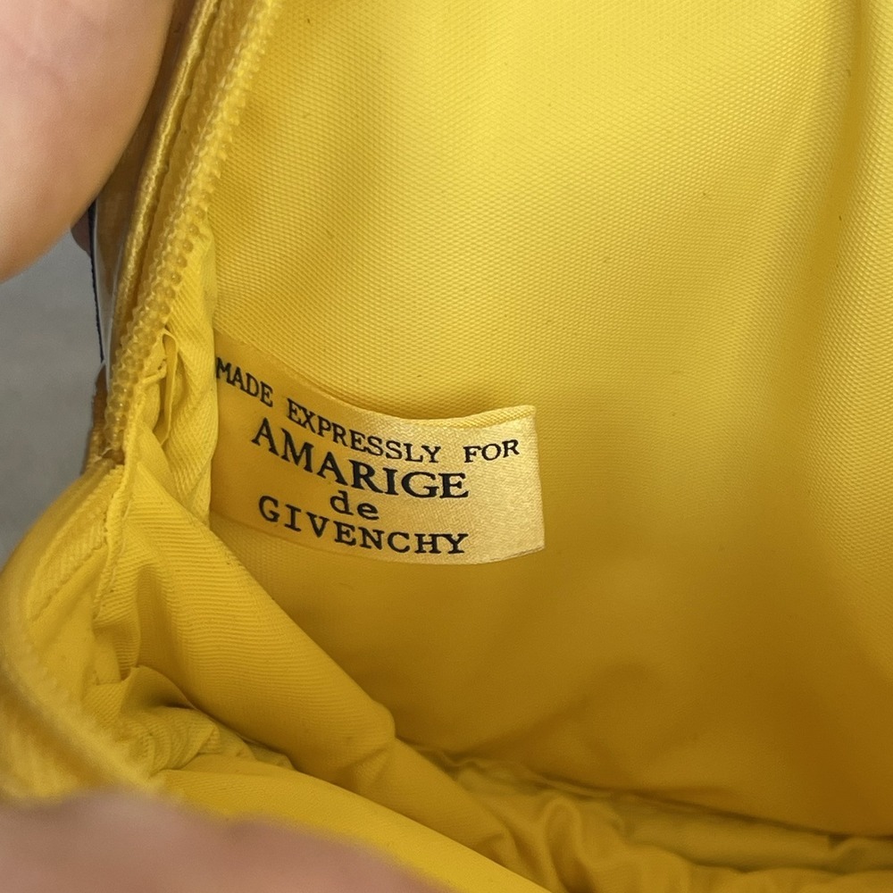 Amarige de Givenchy Yellow Navy Cosmetic Travel Pouch Round Zip Bag - Picture 5 of 6